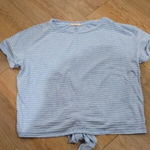 Lush Light Blue Striped Top